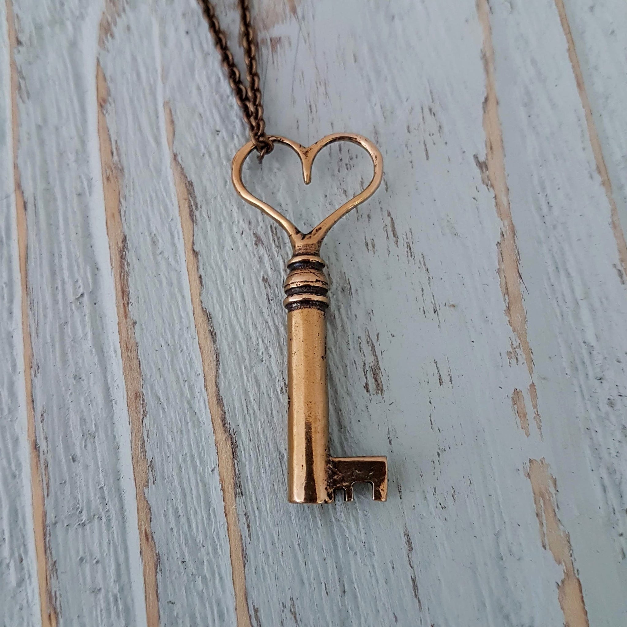 Gold Heart Key Necklace, Skeleton Key Necklace, Heart Skeleton Key, Key Jewelry, Key Necklace, Key to my Heart, Gift for Girlfriend,