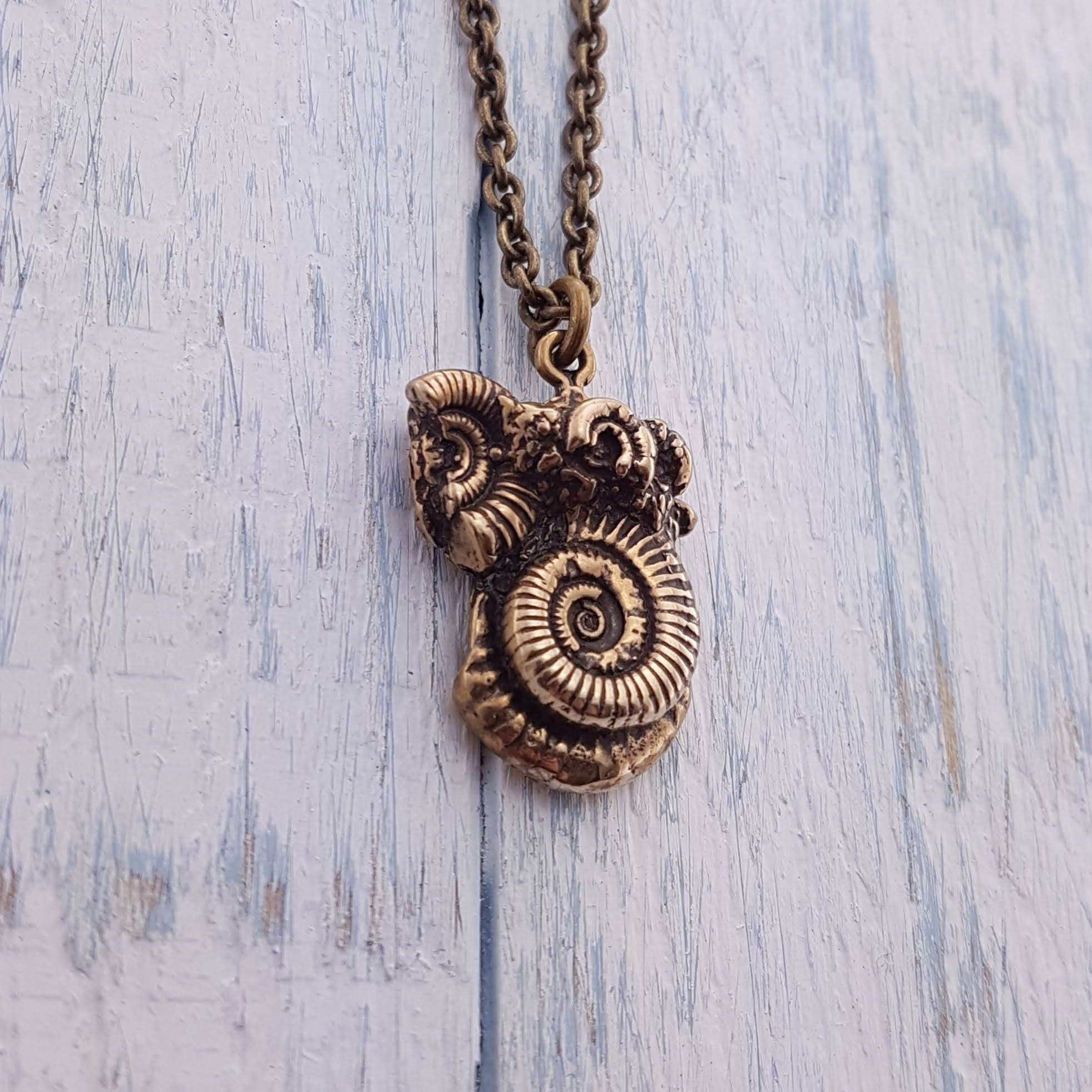 Gold Ammonites Fossil Necklace Ammonite Pendant, Science Geek Jewelry, Fossil Gifts for Geologists, Fossil Jewelry, Prehistoric Necklace