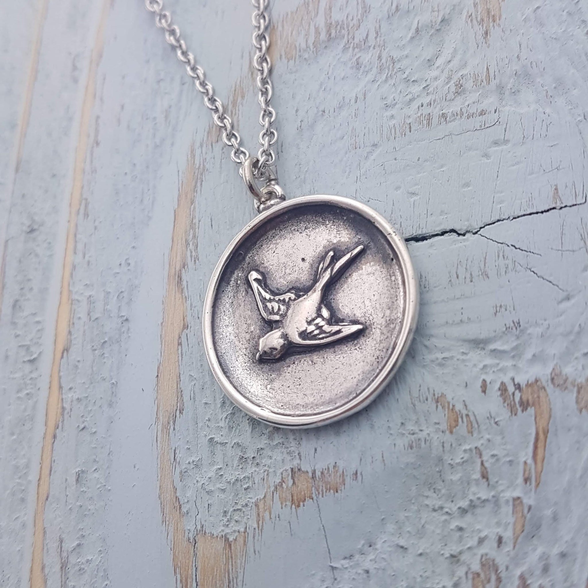 Sparrow Pendant Necklace in Elegant Silver Nature-Inspired Jewelry