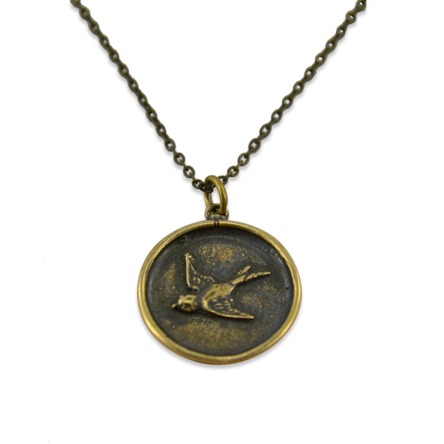 Custom Sparrow Bird Necklace with Personalized Text - Gwen Delicious Jewelry Designs