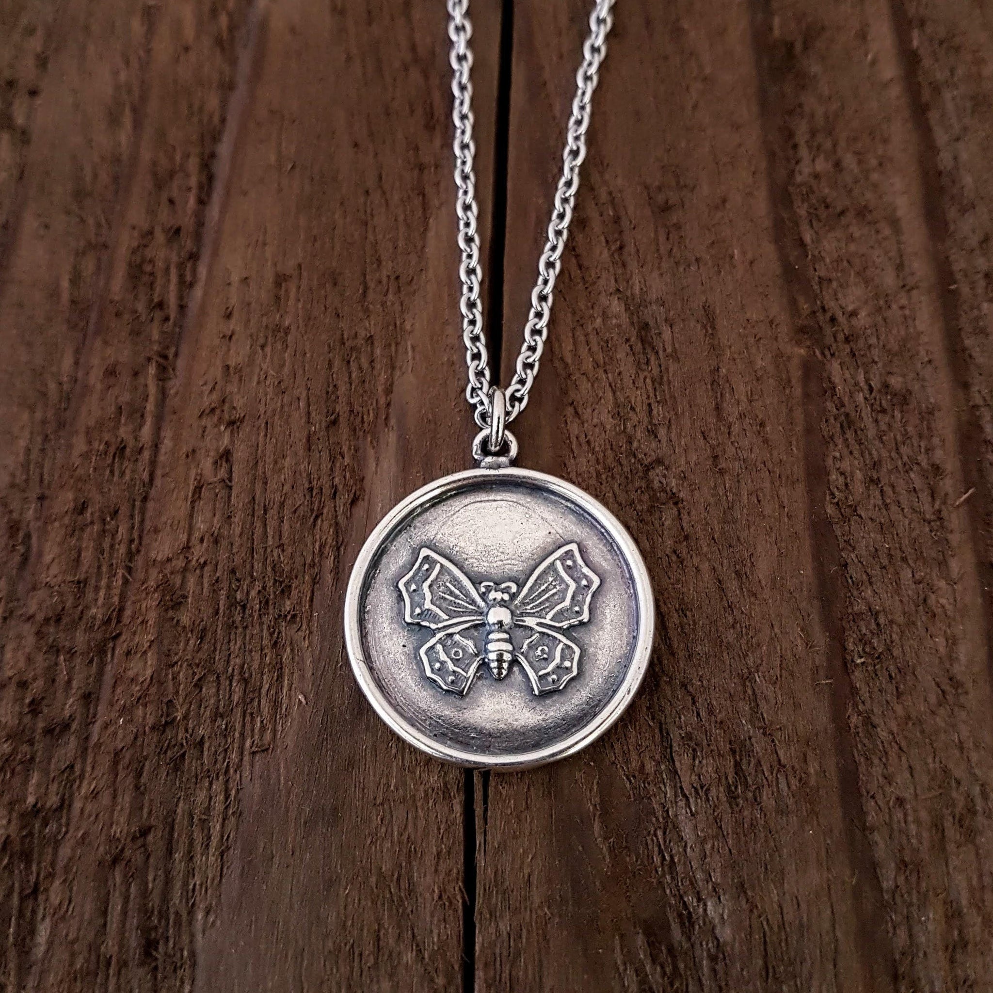 Personalized Butterfly Necklace - Solid 925 Sterling Silver Insect Jewelry Gift