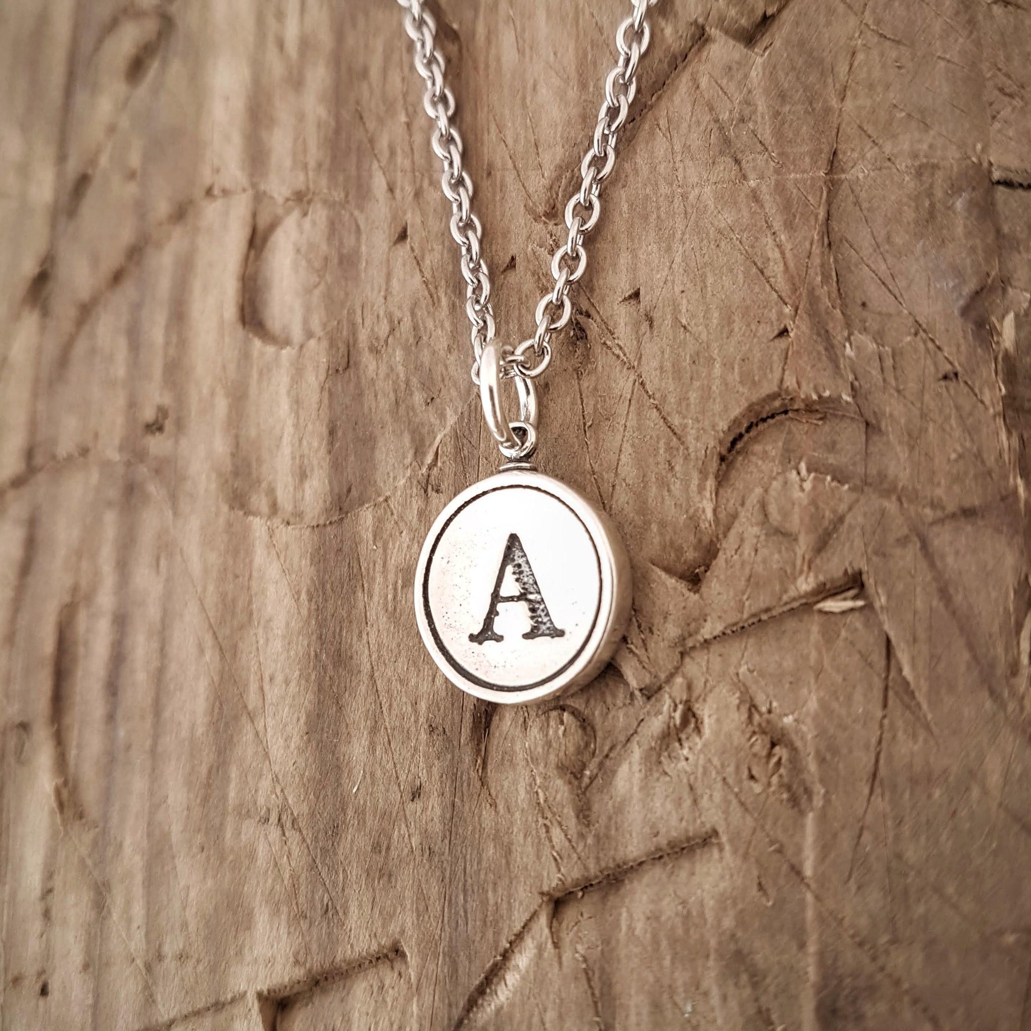 Silver Letter A Necklace, Initial A Charm, Letter A Pendant, A Jewelry, Necklace with Letter Pendant, Custom Engraved Letter Necklace