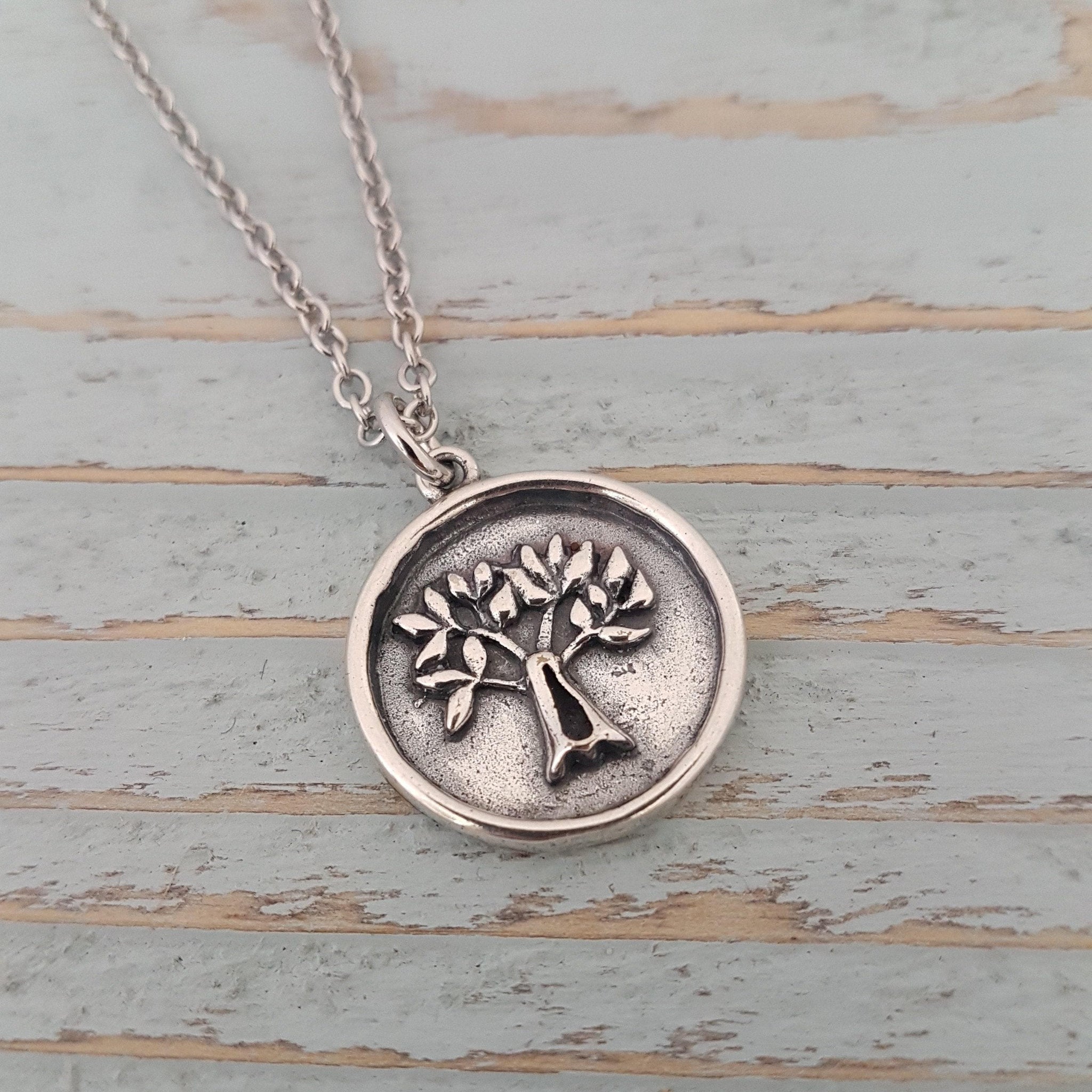 Tree of Life Pendant Necklace in 925 Sterling Silver Personalized Engraved Jewelry Gift