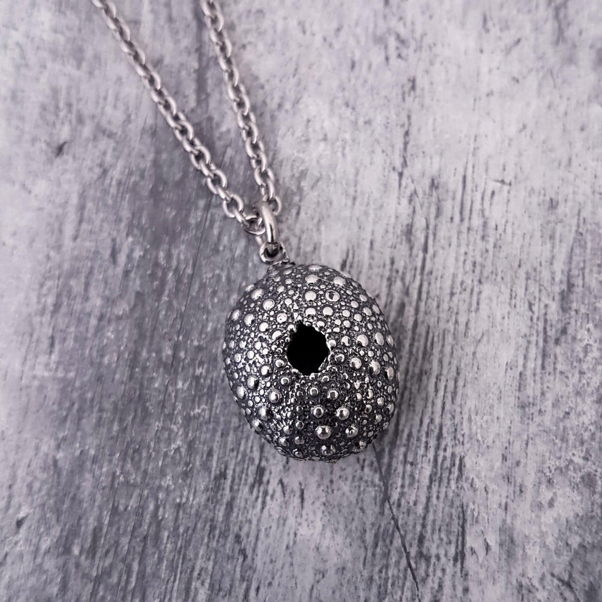 Sterling Silver Sea Urchin Charm Necklace - Solid Cast from a Real Urchin - Multiple Chain Lengths - Original Design