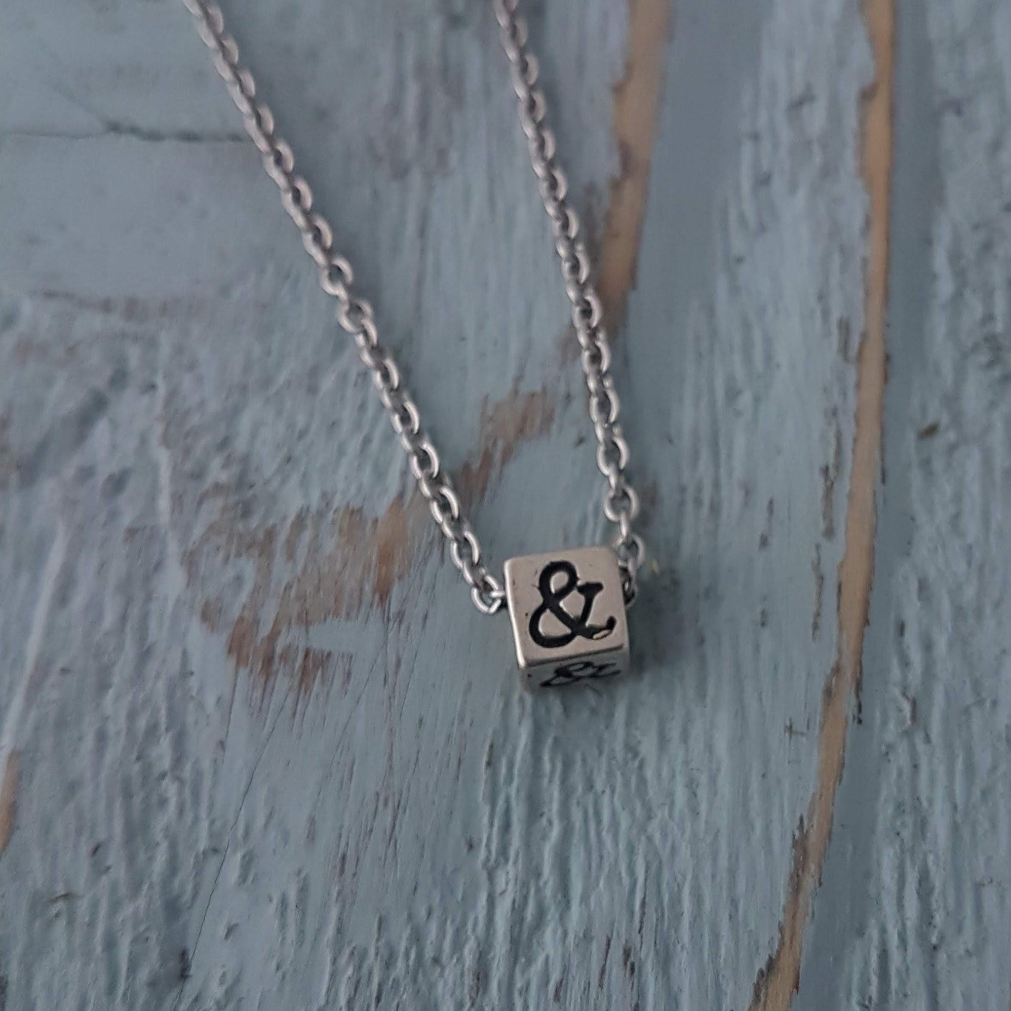 Silver Ampersand Necklace, Sterling Silver Ampersand Jewelry, Ampersand Charm, Typography Necklace, Gift for Book Love Graphic Designer Gift
