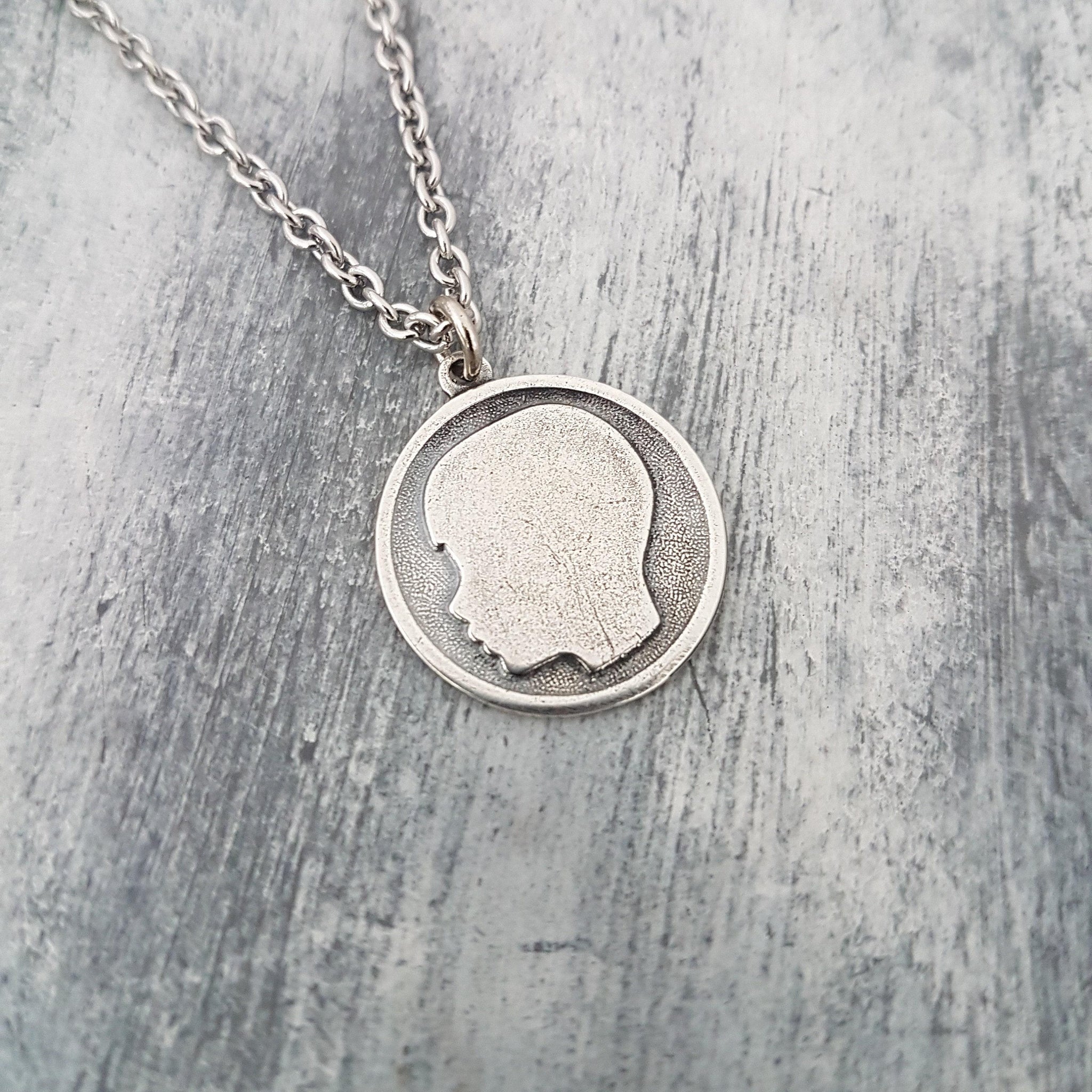 Boy Silhouette Necklace - Customized Son Necklace - Personalized Mother's Necklace - New Mom Gift - Mother's Gift - Sterling Silver