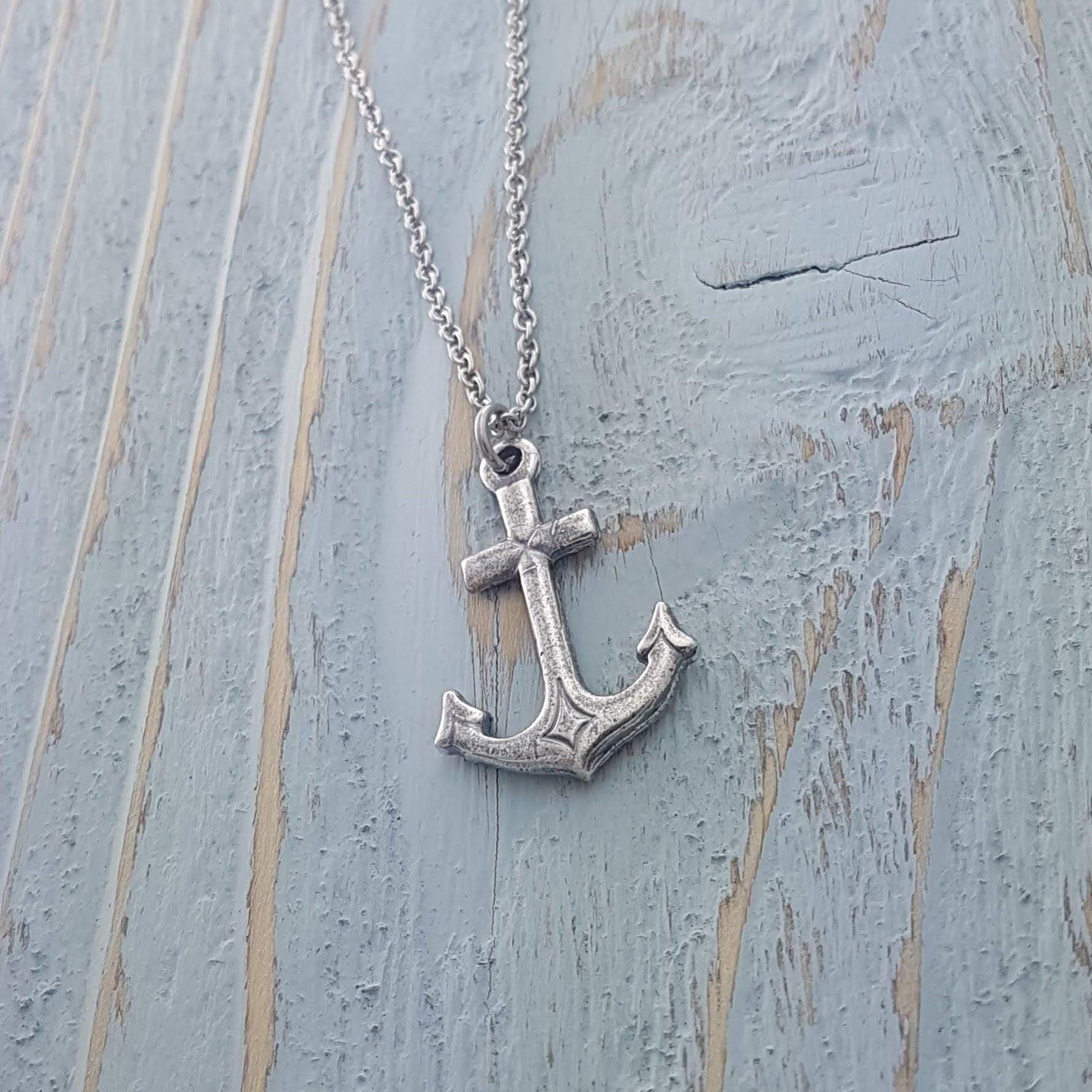 Anchor Necklace, Silver Anchor Jewelry, Gift for Sailor, Jewelry for Boat Lover, Jewelry for Ocean, Nautical Necklace, Boat Necklace